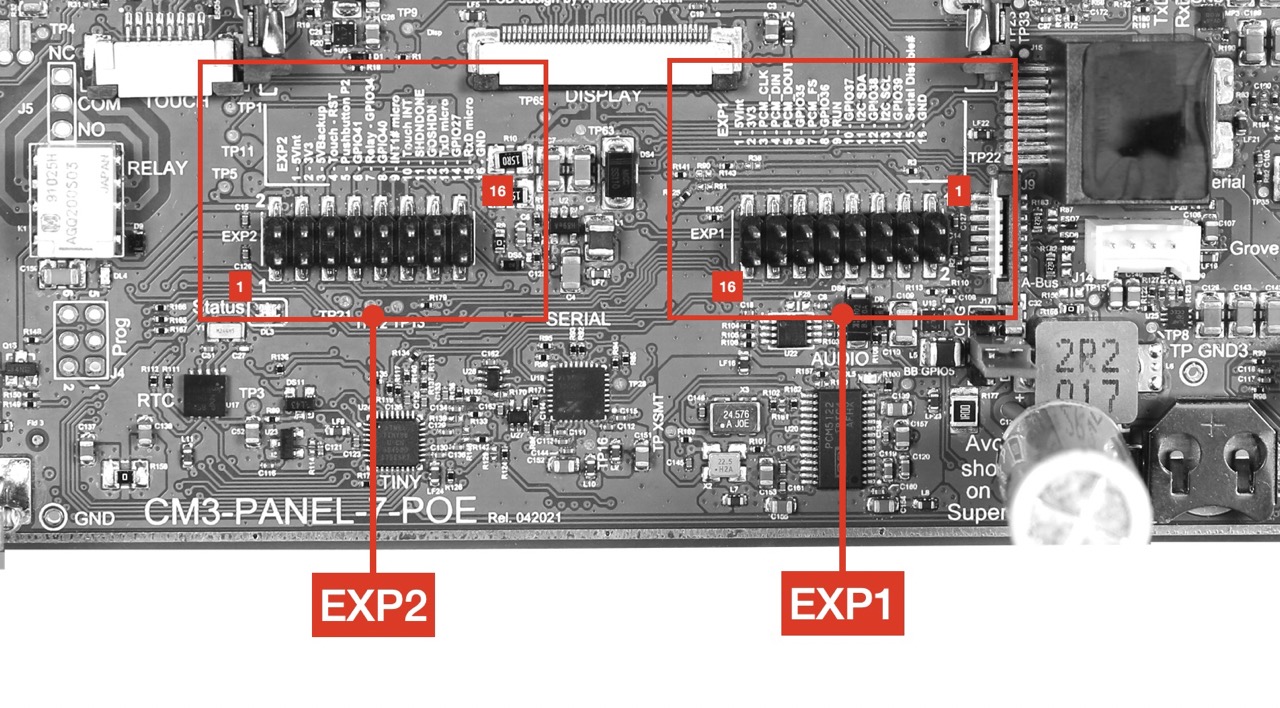 Pinout Of EXP1 And EXP2 Headers CM Panel POE 